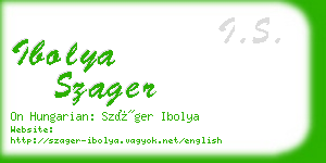 ibolya szager business card